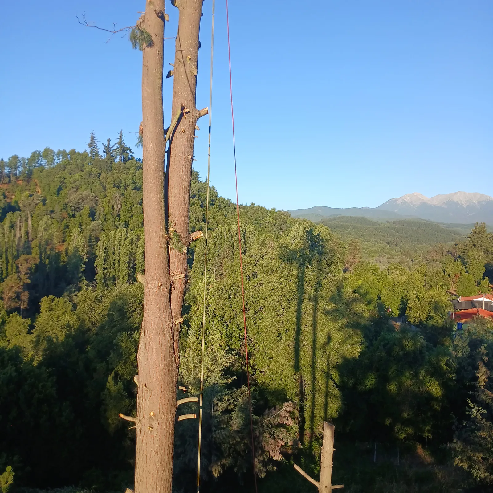 Cuerdas de rigging en altura